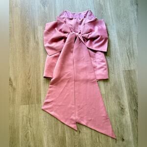 elliatt rose pink stain strapless oversized bow detail mini party dress small